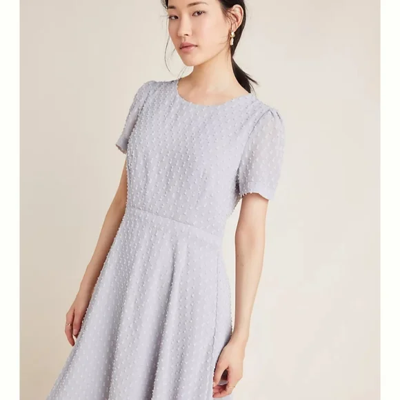 Anthropologie Sunday In Brooklyn Georgiana Bows Textured Mini Dress - Picture 2 of 12